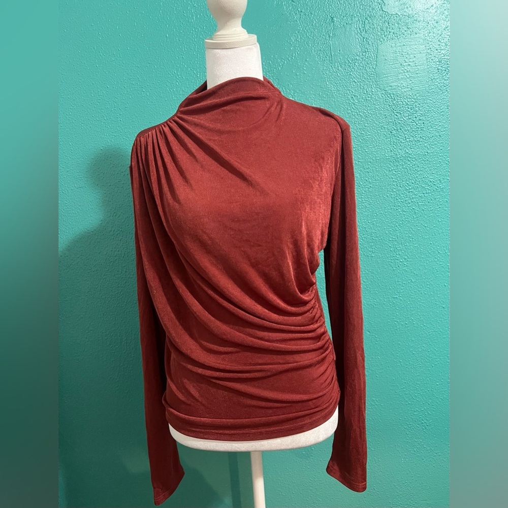 Cider Rust Red Drape Skirt